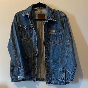 Vintage Ralph Lauren Jean Denim Jacket Small S Womens Field Barn Chore Blue